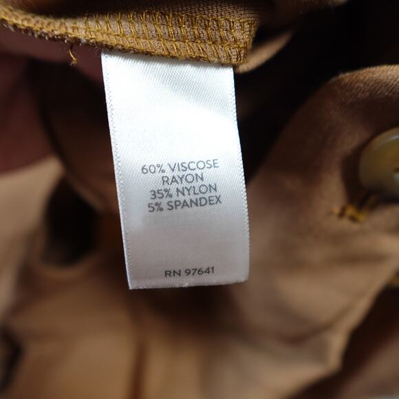 J. Jill Skirt Womens Medium Ponte Pencil Mini Button Brown Military Western - Picture 7 of 9